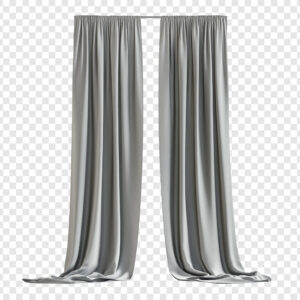Elegant Grey Curtains: Draped Fabric, Interior Design
